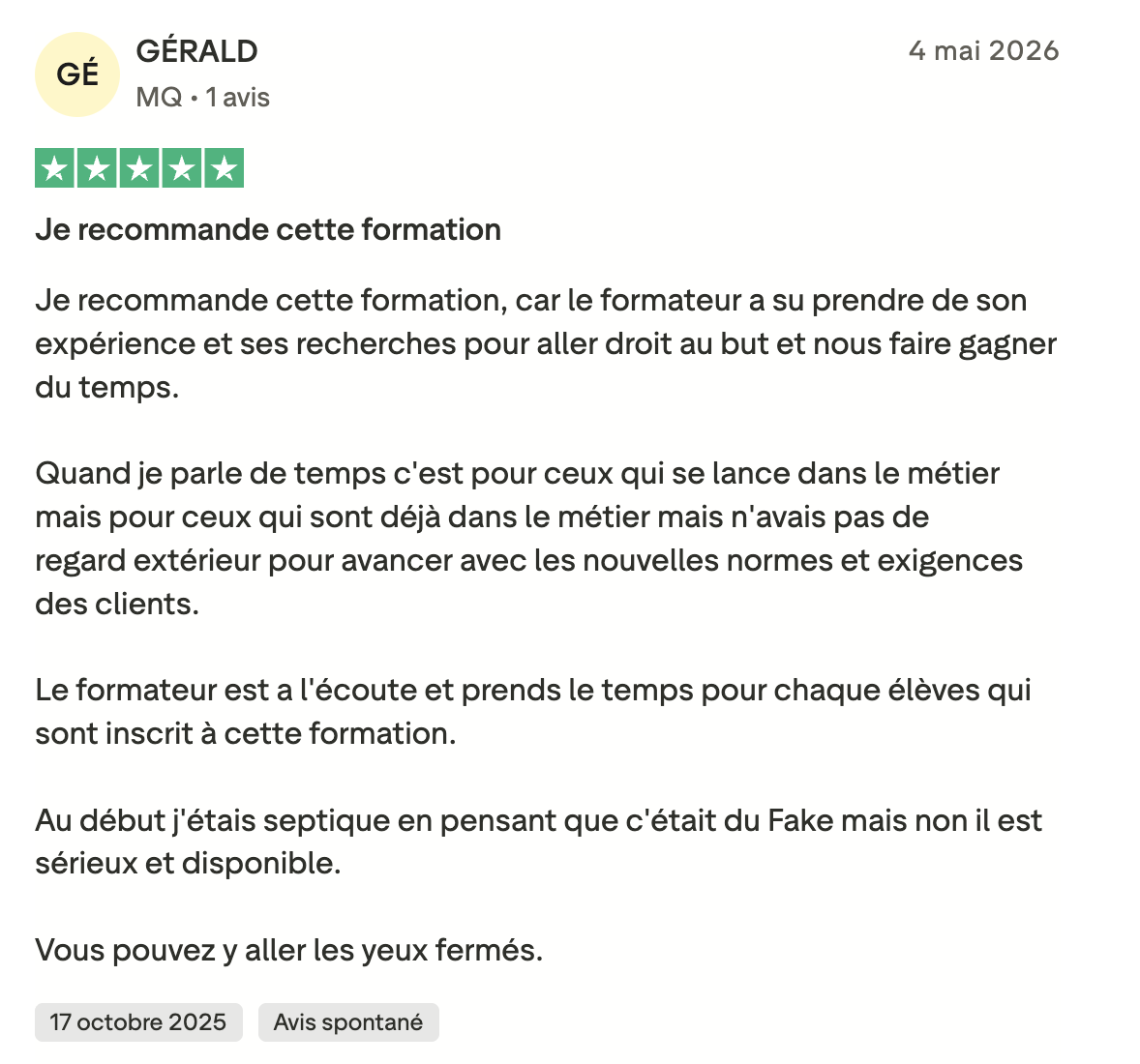 Avis Trustpilot